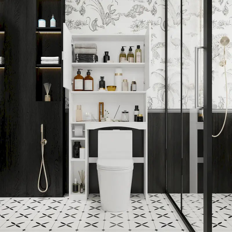 Meuble de rangement au-dessus des toilettes Meuble de rangement WC avec porte
