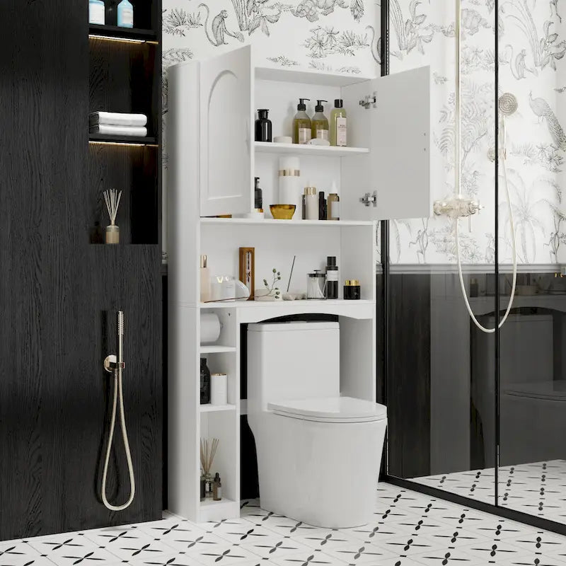 Meuble de rangement au-dessus des toilettes Meuble de rangement WC avec porte