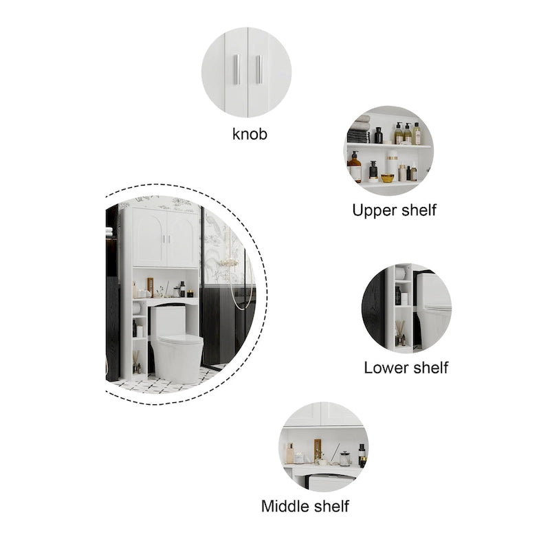 Meuble de rangement au-dessus des toilettes Meuble de rangement WC avec porte