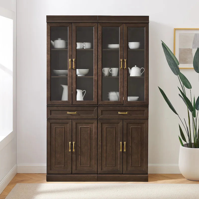 Ensemble de 2 meubles de rangement de cuisine Crosley Stanton avec portes vitrées