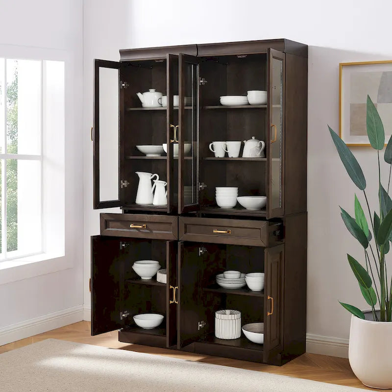 Ensemble de 2 meubles de rangement de cuisine Crosley Stanton avec portes vitrées