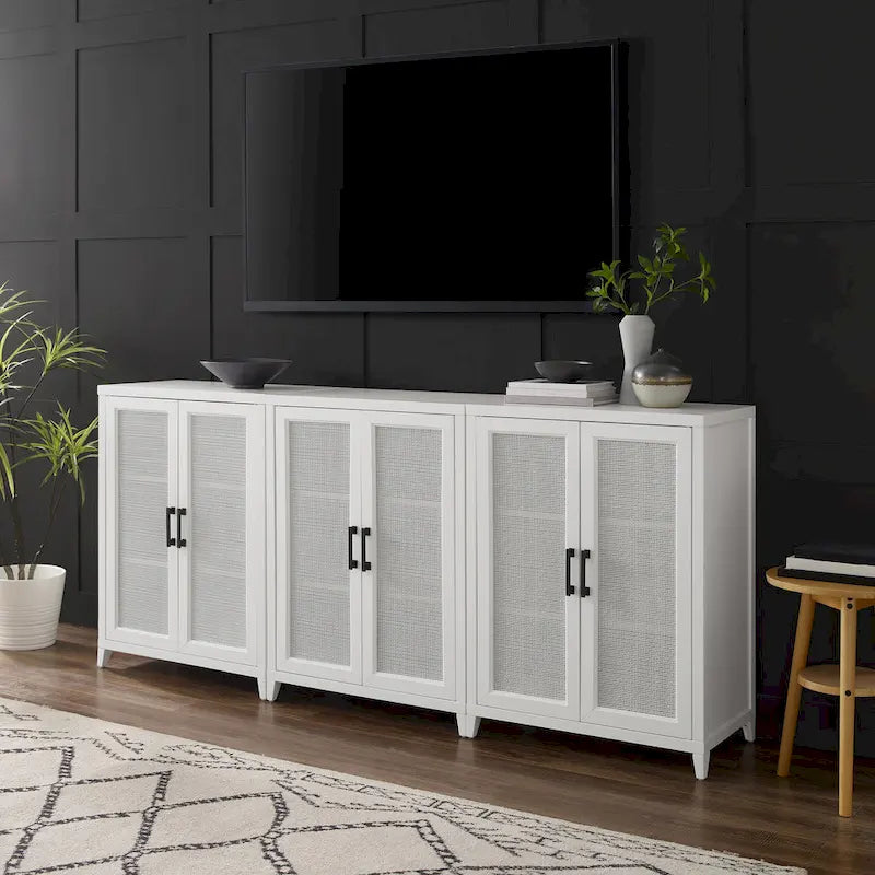 Crosley Milo 3Pc Media Storage Cabinet Set