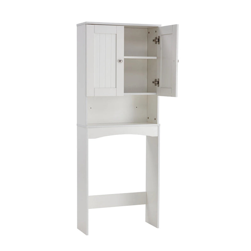 Meuble de rangement blanc à poser au-dessus des toilettes pour salle de bain - 23,6 L x 9 P x 61,8 H