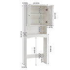 Meuble de rangement blanc à poser au-dessus des toilettes pour salle de bain - 23,6 L x 9 P x 61,8 H