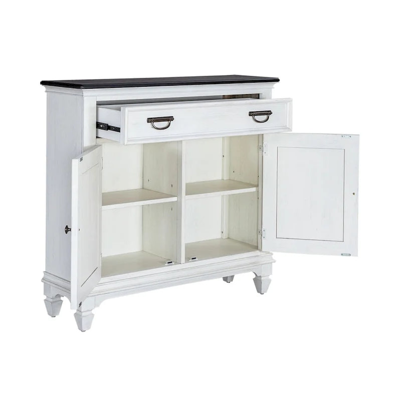 Console de couloir d'appoint 42 po Allyson Park Blanc Charbon Brossé