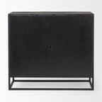 Armoire d'appoint Sloan en bois massif brun foncé avec cadre en métal noir