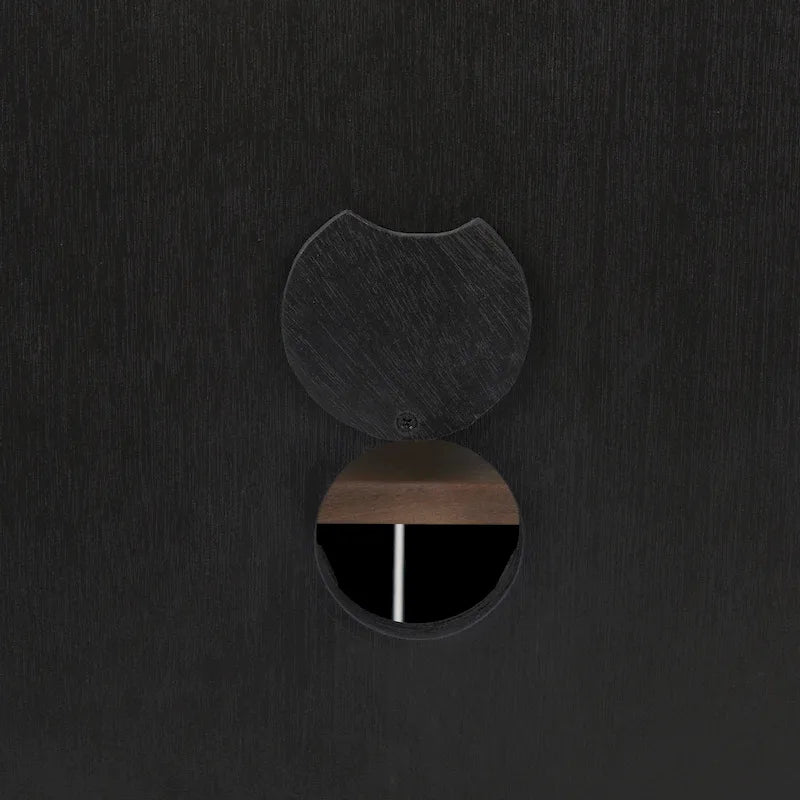 Armoire d'appoint Sloan en bois massif brun foncé avec cadre en métal noir