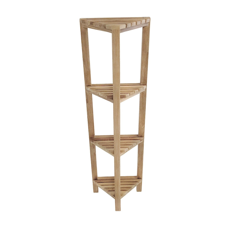 Étagère d'angle en teck Fiji 50 (128cm) 4 niveaux