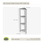 Étagère d'angle en teck Fiji 50 (128cm) 4 niveaux