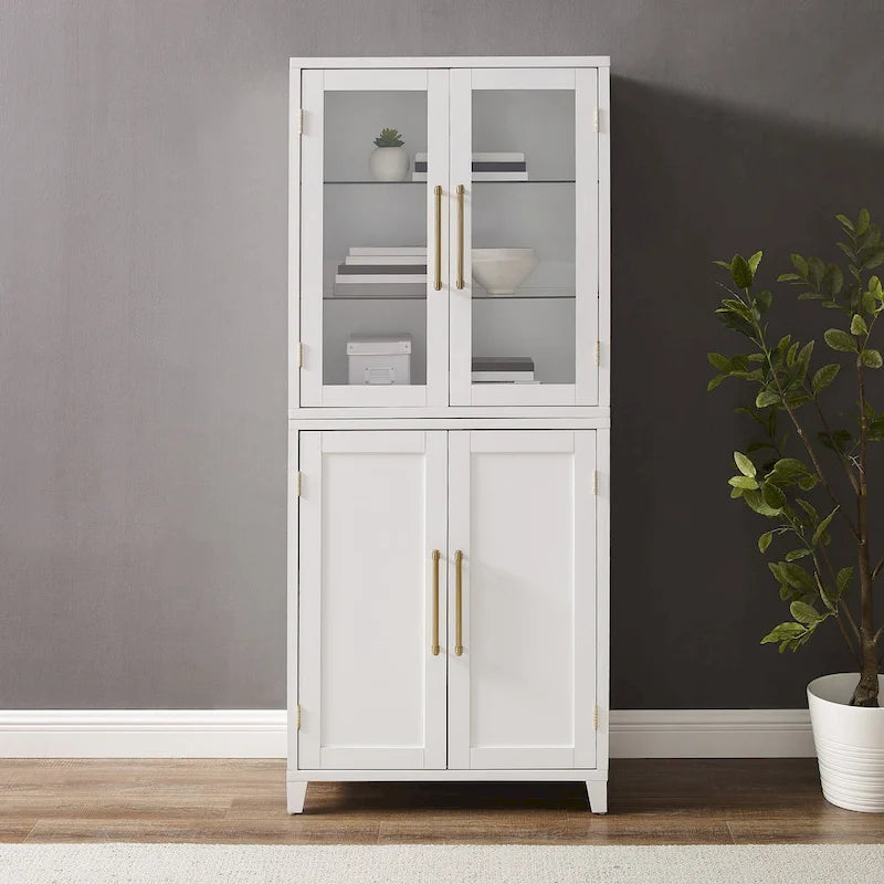 Meuble de rangement pour garde-manger Crosley Roarke avec huche à porte vitrée