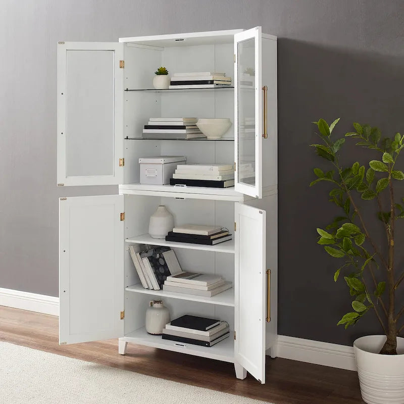 Meuble de rangement pour garde-manger Crosley Roarke avec huche à porte vitrée