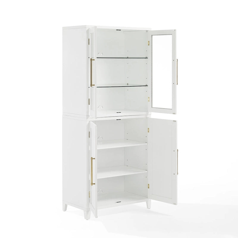 Meuble de rangement pour garde-manger Crosley Roarke avec huche à porte vitrée