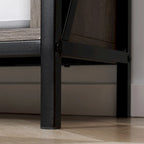 HOMCOM Buffet de ferme, meuble de cuisine, avec porte coulissante de style grange et étagère réglable pour salon, gris
