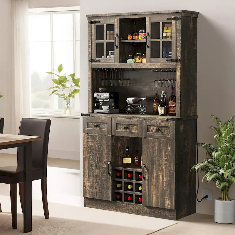 Moasis 72 Meuble de rangement de cuisine Armoire de cuisine avec station de recharge et 3 tiroirs