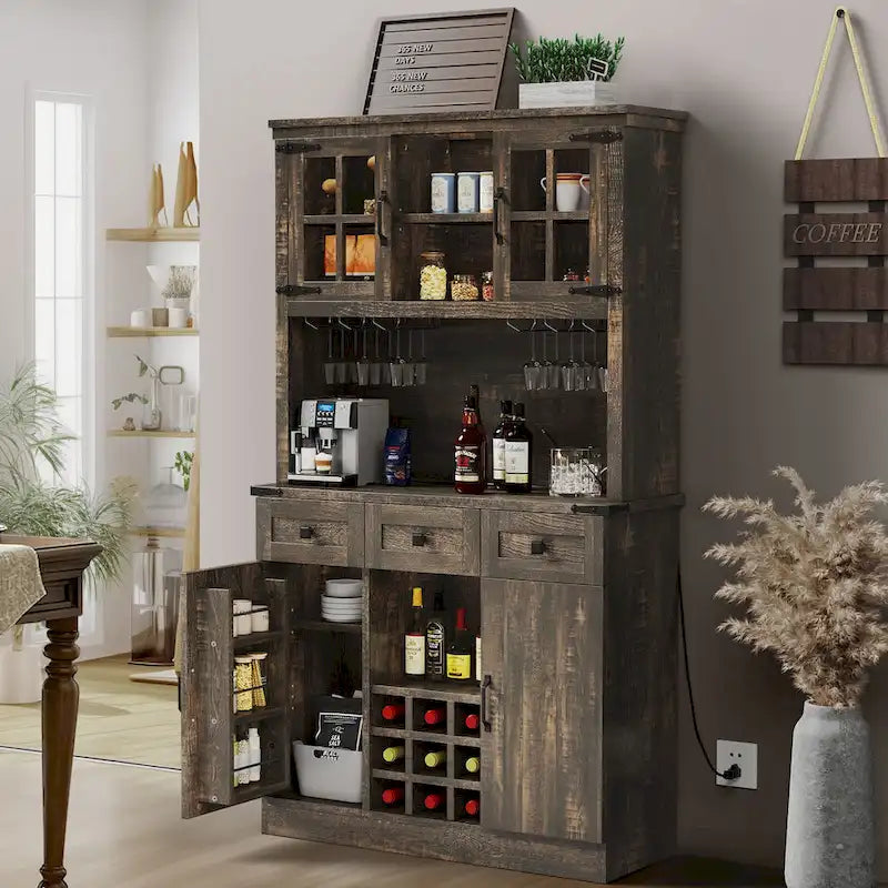 Moasis 72 Meuble de rangement de cuisine Armoire de cuisine avec station de recharge et 3 tiroirs