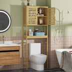 Meuble de rangement pour salle de bain au-dessus des toilettes avec portes et étagères - 25 x 10 x 69