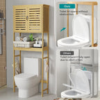 Meuble de rangement pour salle de bain au-dessus des toilettes avec portes et étagères - 25 x 10 x 69