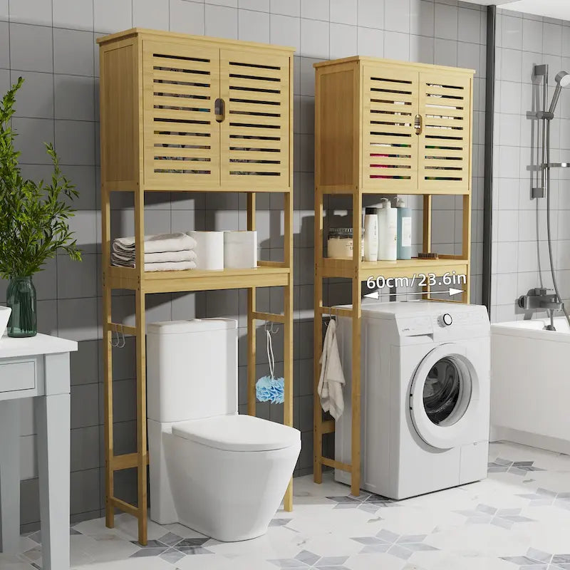 Meuble de rangement pour salle de bain au-dessus des toilettes avec portes et étagères - 25 x 10 x 69
