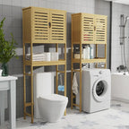 Meuble de rangement pour salle de bain au-dessus des toilettes avec portes et étagères - 25 x 10 x 69