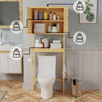 Meuble de rangement pour salle de bain au-dessus des toilettes avec portes et étagères - 25 x 10 x 69