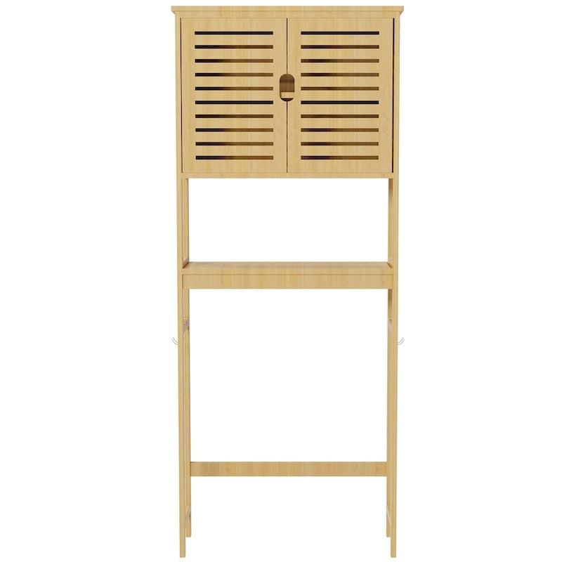 Meuble de rangement pour salle de bain au-dessus des toilettes avec portes et étagères - 25 x 10 x 69