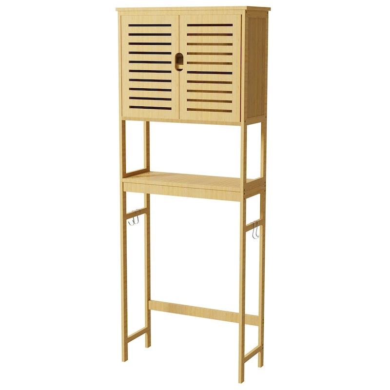 Meuble de rangement pour salle de bain au-dessus des toilettes avec portes et étagères - 25 x 10 x 69