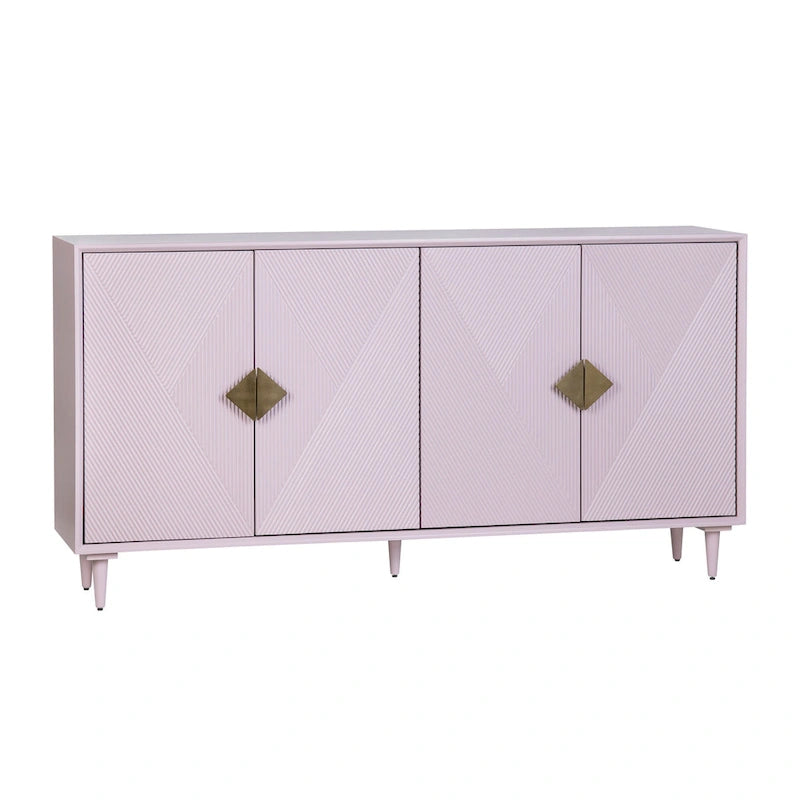 Buffet en bois à quatre portes avec accents dorés, violet lilas - 72