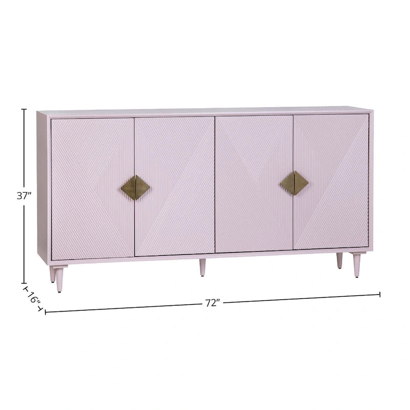 Buffet en bois à quatre portes avec accents dorés, violet lilas - 72