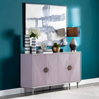 Buffet en bois à quatre portes avec accents dorés, violet lilas - 72
