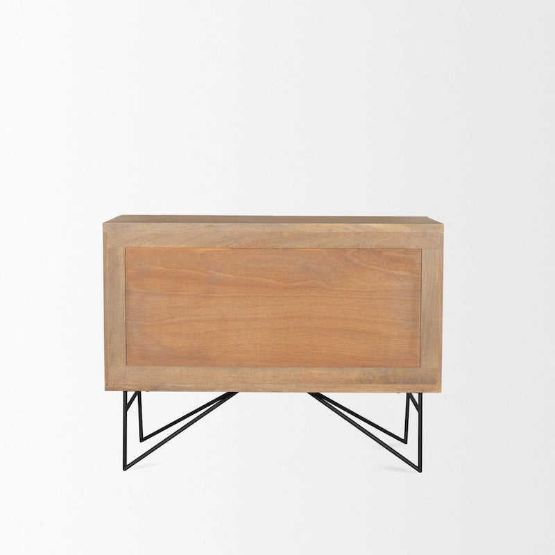 Meuble d'appoint Darwin en bois marron clair à 2 portes et 2 étagères – 44.0L x 17.5P x 30.0H