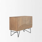 Meuble d'appoint Darwin en bois marron clair à 2 portes et 2 étagères – 44.0L x 17.5P x 30.0H