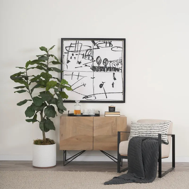 Meuble d'appoint Darwin en bois marron clair à 2 portes et 2 étagères – 44.0L x 17.5P x 30.0H