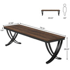 78,74 Bureau d'ordinateur double extra-long avec pieds métalliques uniques pour bureau à domicile