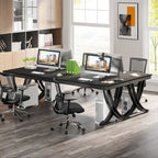 78,74 Bureau d'ordinateur double extra-long avec pieds métalliques uniques pour bureau à domicile