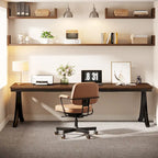 78,74 Bureau d'ordinateur double extra-long avec pieds métalliques uniques pour bureau à domicile