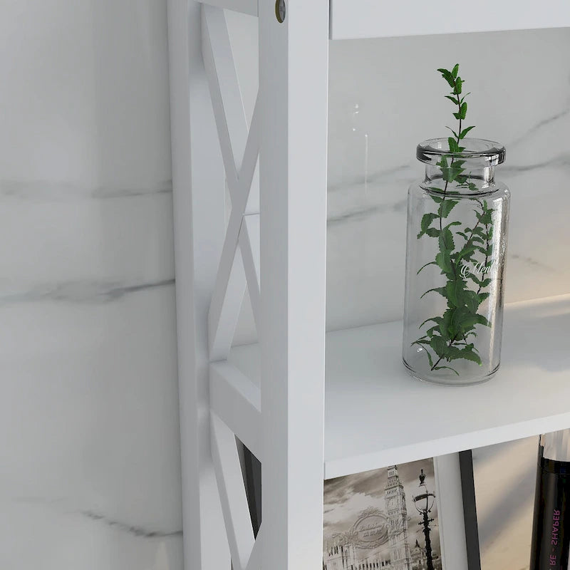 Meuble de rangement WC avec un tiroir et 2 étagères