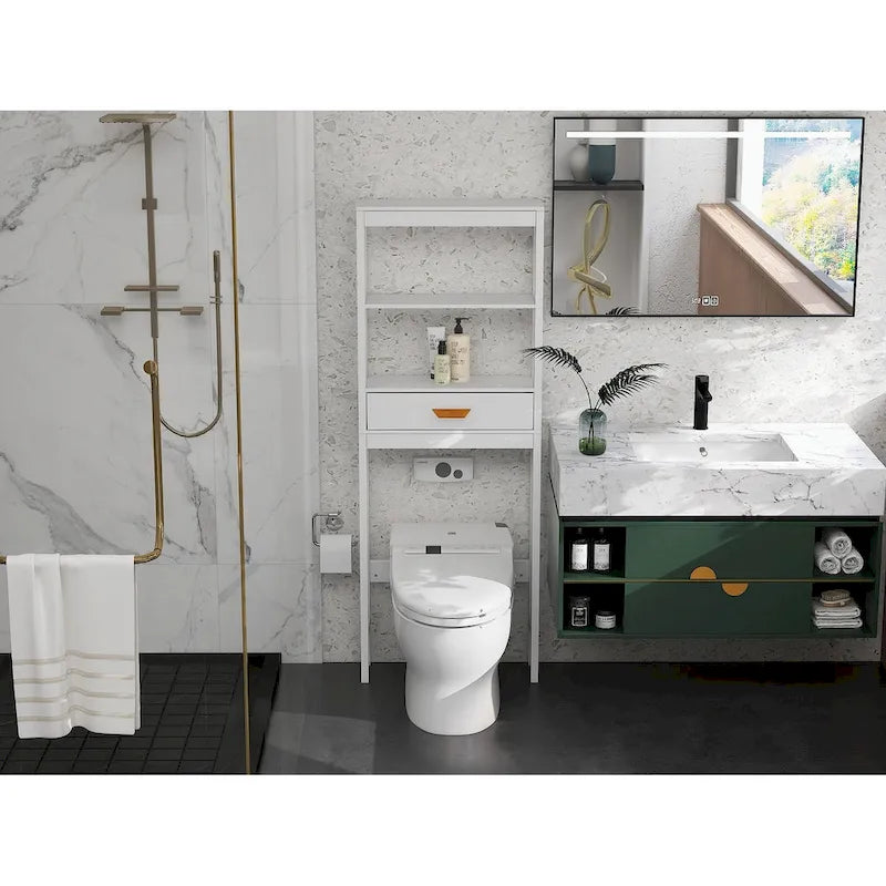 Meuble de rangement WC avec un tiroir et 2 étagères