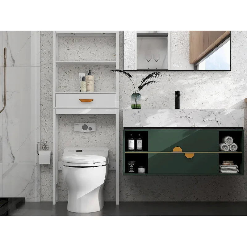Meuble de rangement WC avec un tiroir et 2 étagères