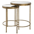Tables gigognes en fer et verre de ()