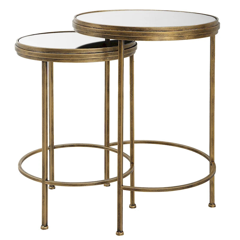 Tables gigognes en fer et verre de ()