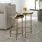  Iron and Glass Nesting Tables by  (Set of 2)