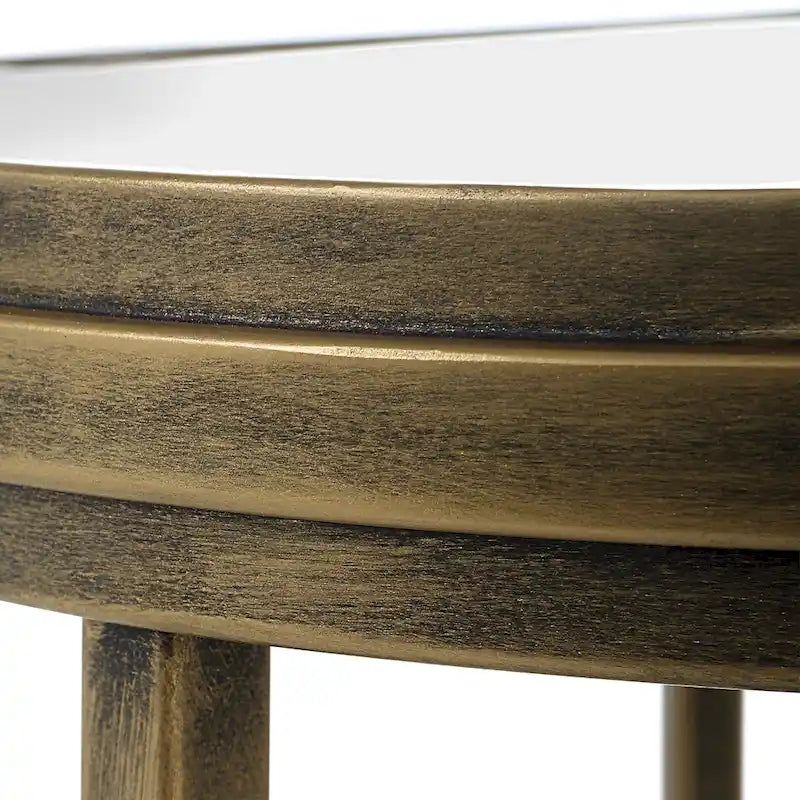 Tables gigognes en fer et verre de ()