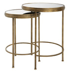 Tables gigognes en fer et verre de ()