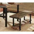 Banc d'appoint industriel moderne en bois et métal - 14 x 48 x 18 pouces