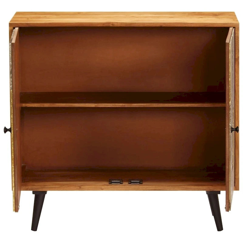vidaXL Buffet 31,4x11,8x29,5 cm Bois d'Acacia Massif - 31,5x11,8x29,5