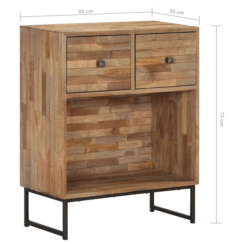 vidaXL Commode en teck recyclé 60x30x75 cm
