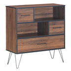 Multipurpose Sideboard Storage Cabinet with Metal Leg & Drawers - 35.5 x 15.5 x 40 (L x W x H)