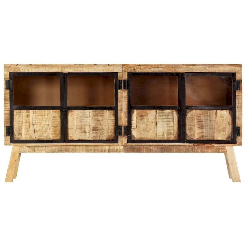 vidaXL Buffet marron et noir 63x11,8x31,5 cm Bois de manguier brut massif