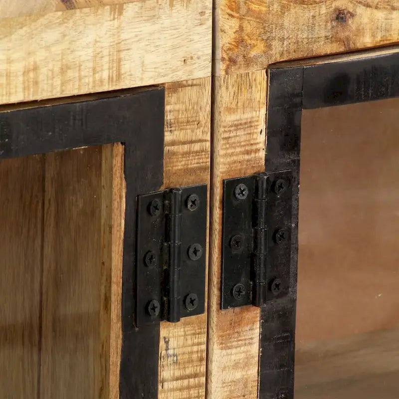 vidaXL Buffet marron et noir 63x11,8x31,5 cm Bois de manguier brut massif