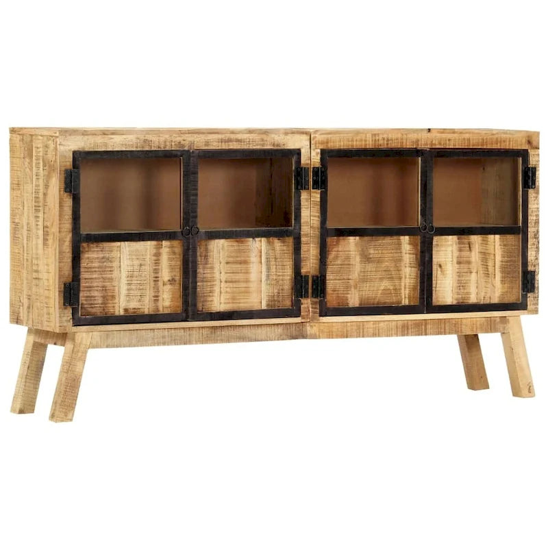 vidaXL Buffet marron et noir 63x11,8x31,5 cm Bois de manguier brut massif